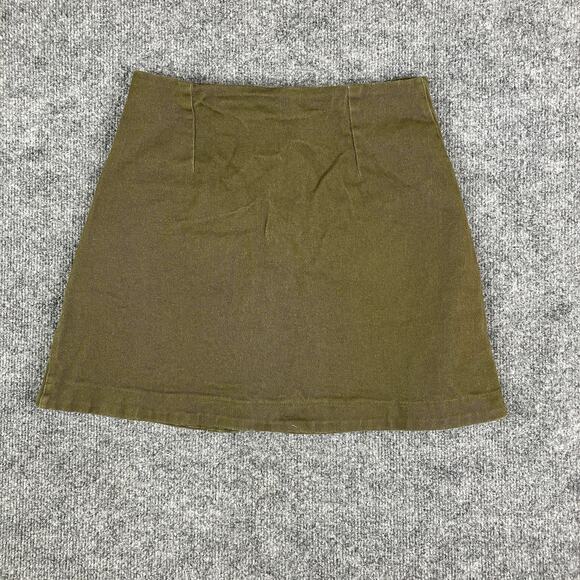 Copper Key Skirt Womens Size 7 Olive Green Button Front Pockets Mini Casual - Picture 6 of 7